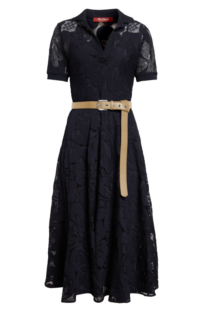 Max Mara Studio Lambro Lace Knit Shirtdress, Alternate, color, 