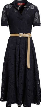 Max Mara Studio Lambro Lace Knit Shirtdress