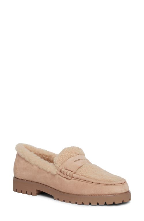 Paige Ellis Shearling Loafer In Light Tan