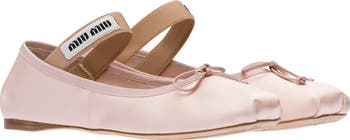 Miu Miu Logo Band Ballet Flat (Women) | Nordstrom