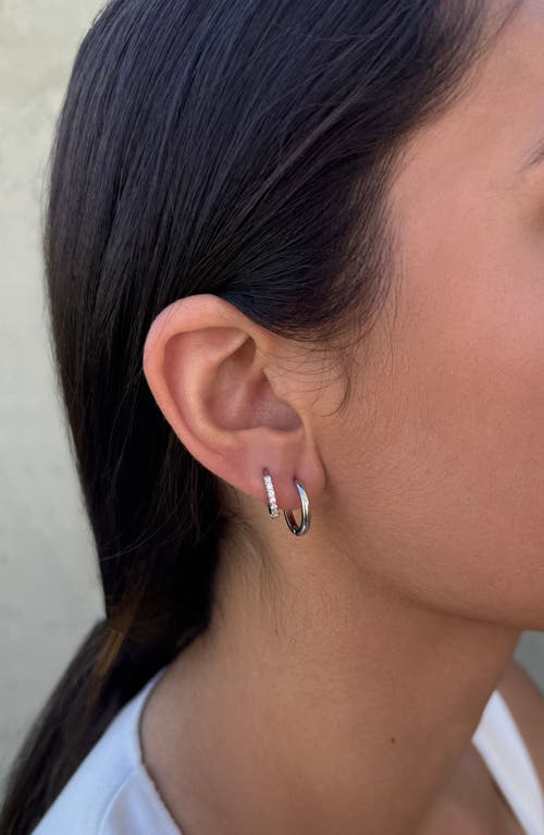 Adornia Set Of 2 Assorted Huggie Hoop Earrings In Metallic