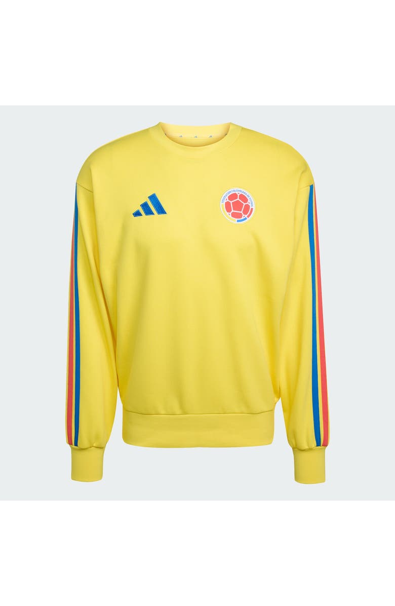 adidas Men's adidas  Yellow Colombia National Team FIFA x World Cup Alphaskin Crewneck Sweatshirt, Main, color, Yellow