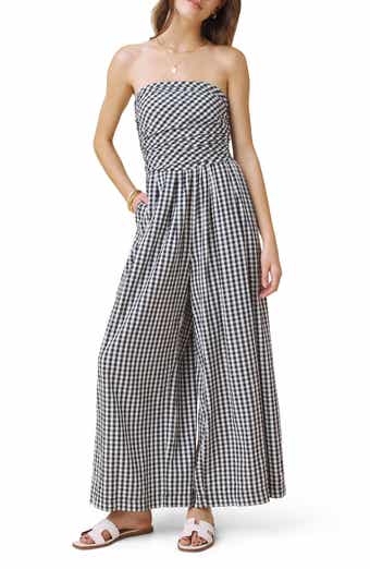 Gigi Gingham Strapless Jumpsuit