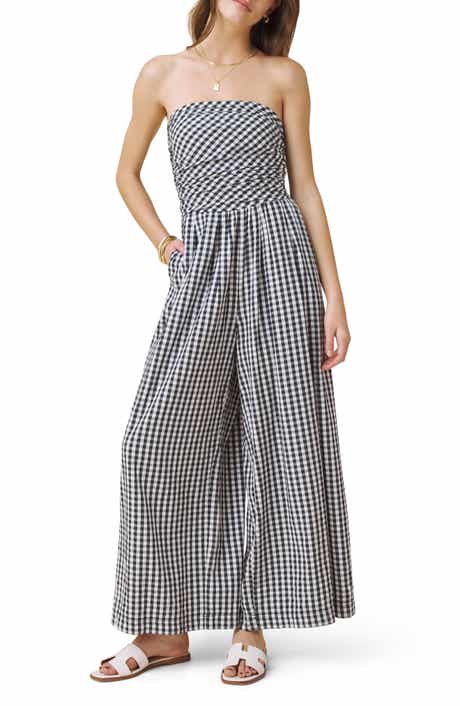 Gigi Gingham Strapless Jumpsuit