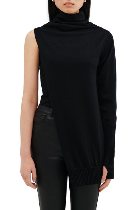 Berlin One Sleeve Turtleneck Top