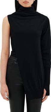 Two Lines by Marcella Berlin One Sleeve Turtleneck Top