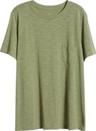 Caslon® Crewneck Slub Jersey Pocket T-Shirt