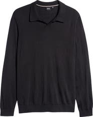 BOSS Enord Long Sleeve Wool Polo Sweater
