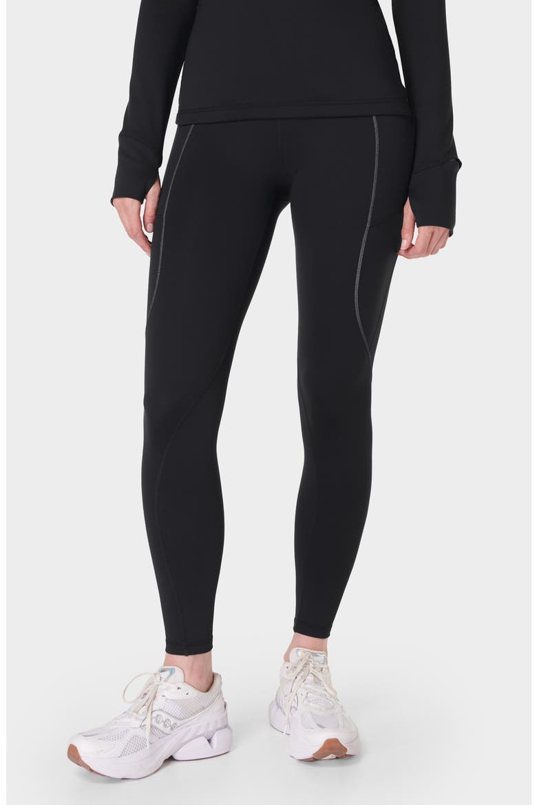 Therma Boost Pocketed 7/8 Running Leggings, Main, color, BLACK