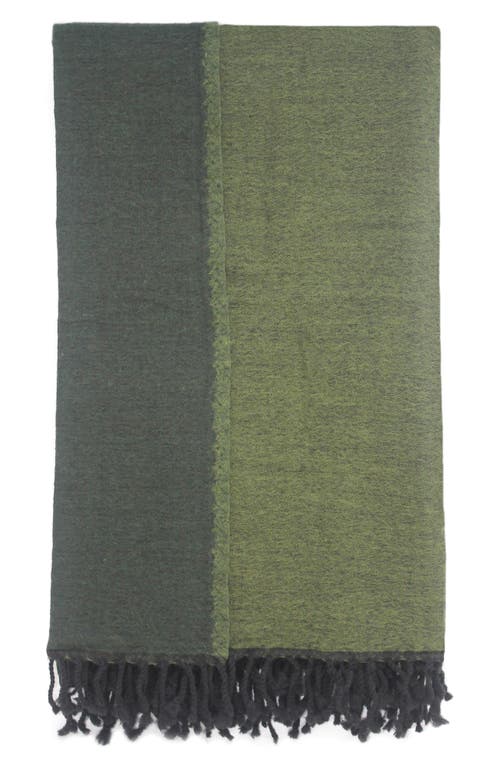 Shop Melange Home Merino Wool Reversible Throw Blanket In Dark Green And Green