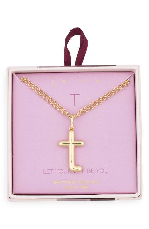 Lowercase Initial Bubble Pendant Necklace