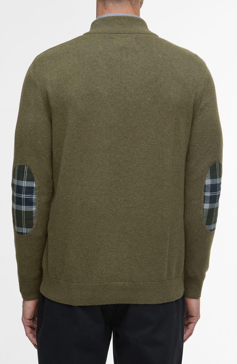 Barbour Avoch Mock Neck Cotton Half Zip Sweater, Alternate, color, Olive Marl
