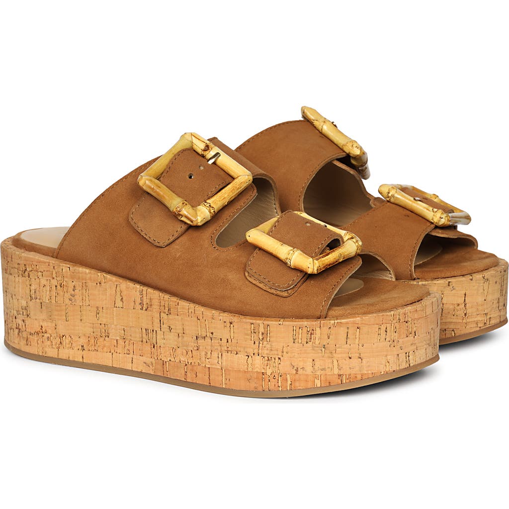 Jelavu Corkie Wedge Cork Sandals With Double Suede Strap in Cognac  product