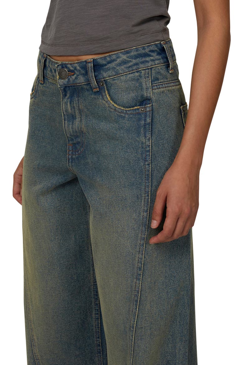 Baggy Vintage Wash  Seam Denim Jeans, Alternate, color, Blue