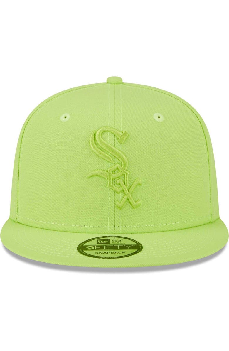 New Era Men's New Era Neon Green Chicago White Sox Spring Color Basic 9FIFTY Snapback Hat, Alternate, color, 