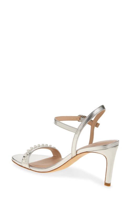 Stuart Weitzman Dancer 75 Demipearl Sandal In Silver