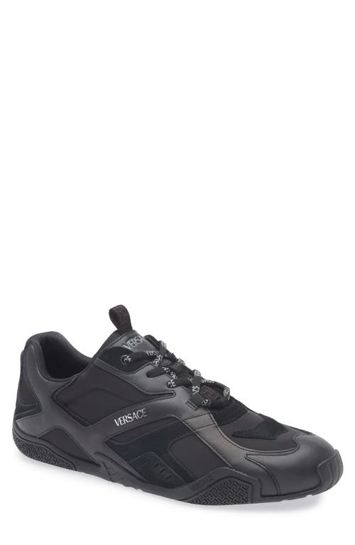 Versace Logo Sneaker In Black