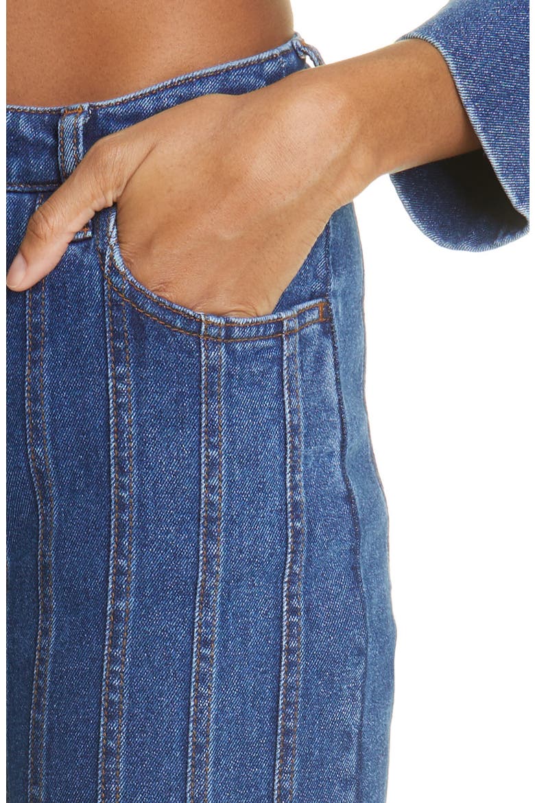 Valentin Seamed Straight Leg Jeans, Alternate, color, DENIM