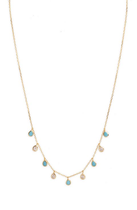 Shaky Cubic Zirconia & Turquoise Necklace