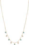 Argento Vivo Sterling Silver Shaky Cubic Zirconia & Turquoise Necklace