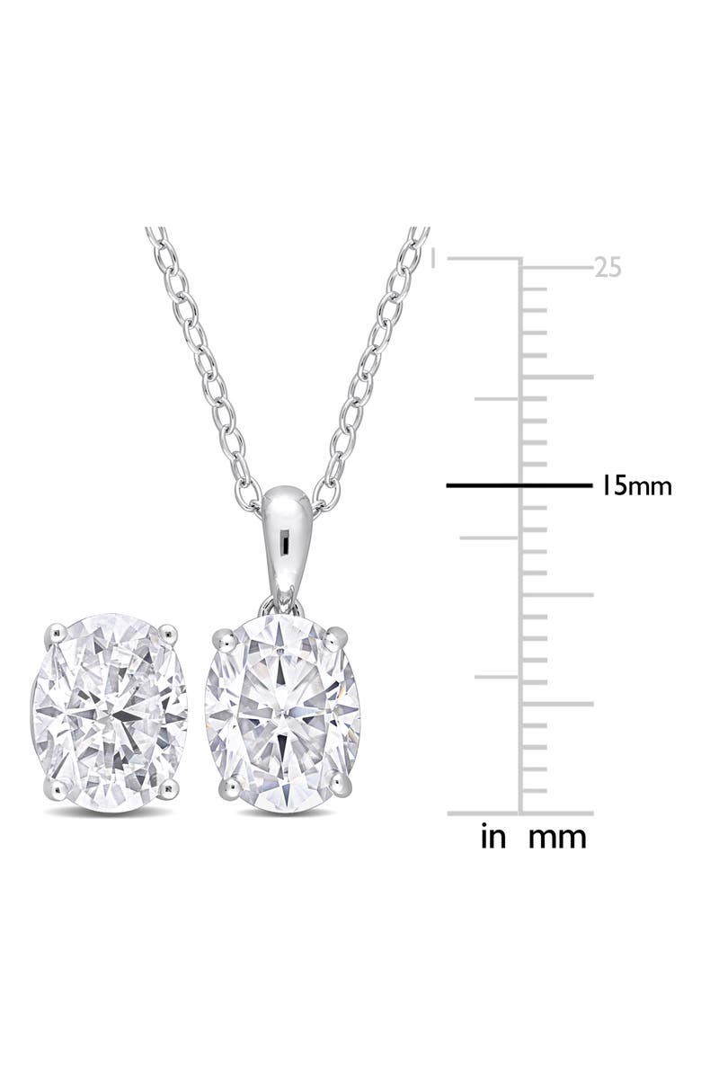 DELMAR Dew Oval Lab Created Moissanite Stud Earrings & Pendant Necklace Set, Alternate, color, 