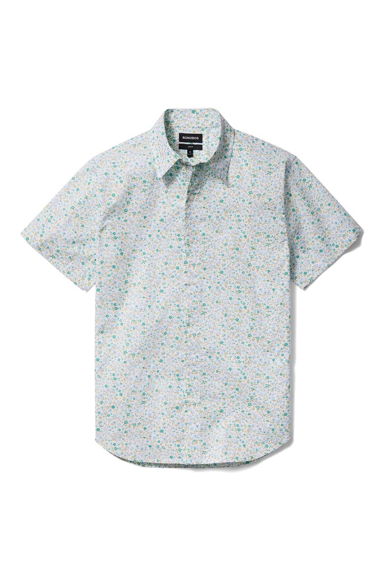 Riviera Short Sleeve Shirt, Alternate, color, WHITE/ BLUE FLORALS