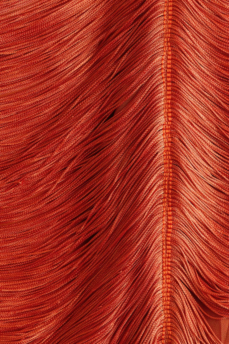 Fringed Mini Skirt, Alternate, color, Bright orange