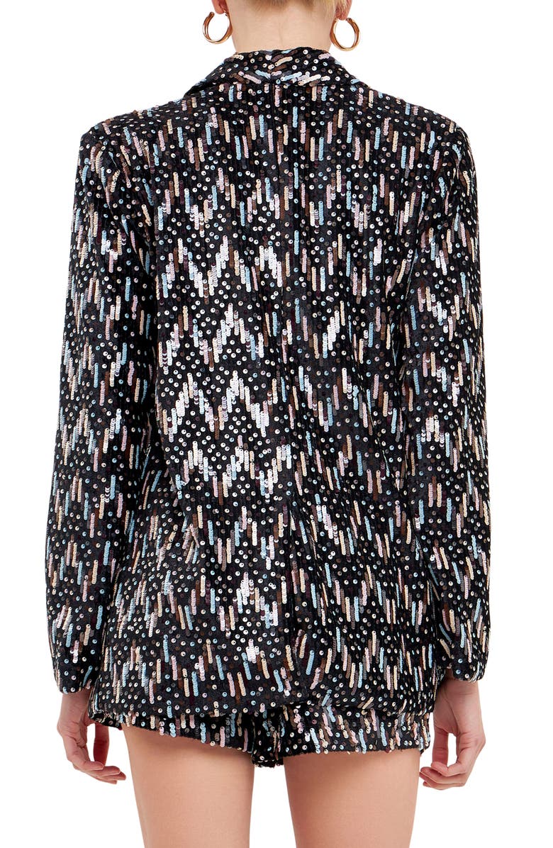 Endless Rose Sequin Single Breasted Blazer, Alternate, color, 