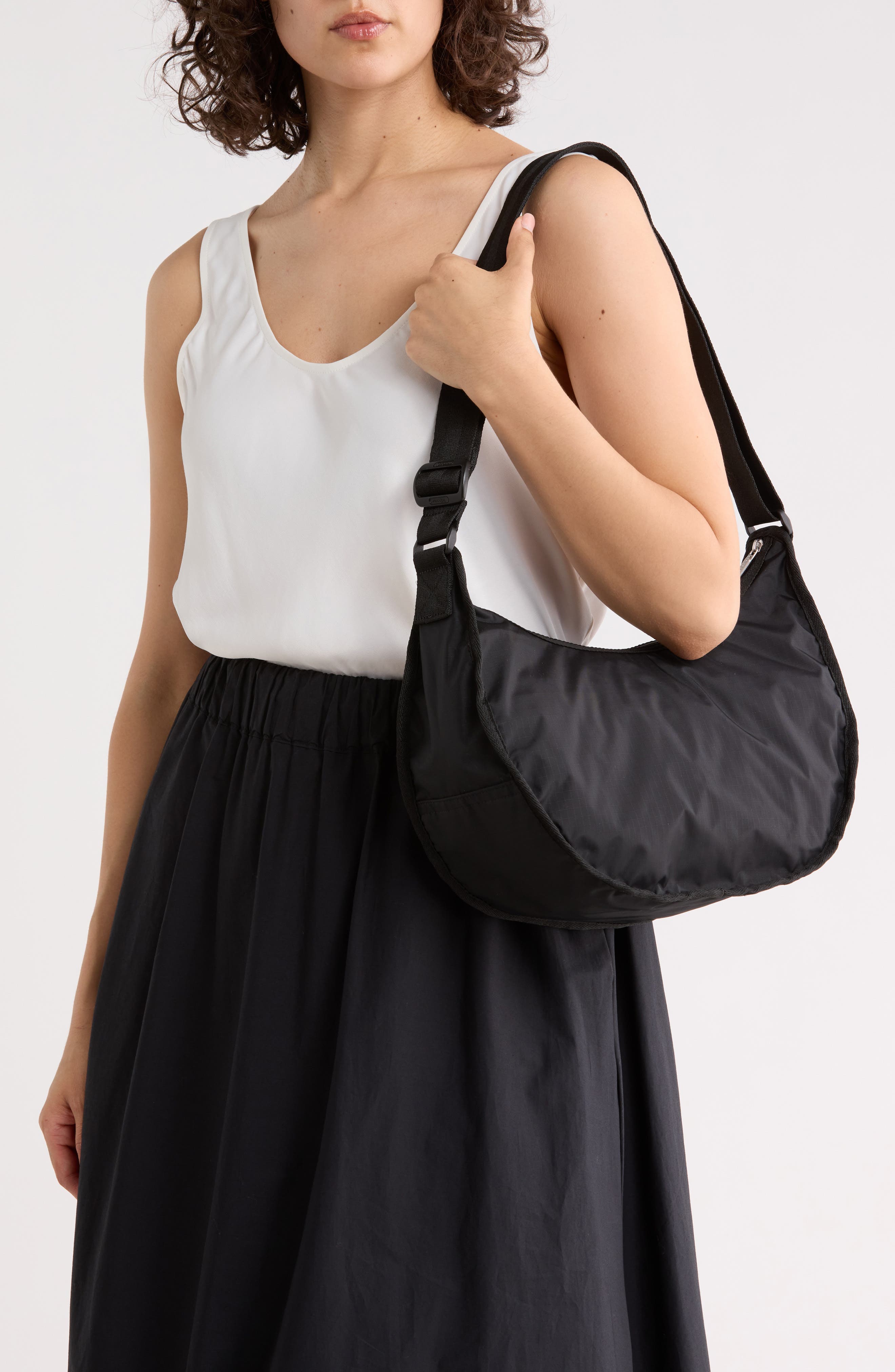 LeSportsac Everyday Hobo Crossbody Bag, Alternate, color, Recycled Black