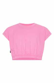 TINY TRIBE Kids' Cotton & Linen Crop T-Shirt
