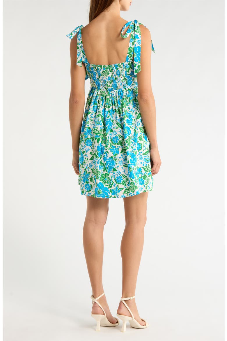 Graica Pleated Midi Dress, Alternate, color, BLUE GREEN WHITE