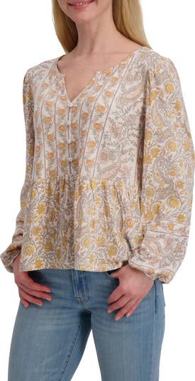 Long Sleeve Cotton Babydoll Top