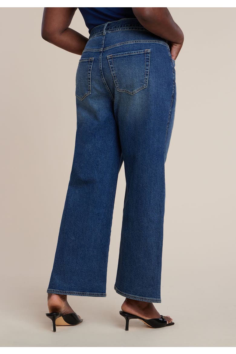 Belted Straight Leg Jean, Alternate, color, DARK WASH