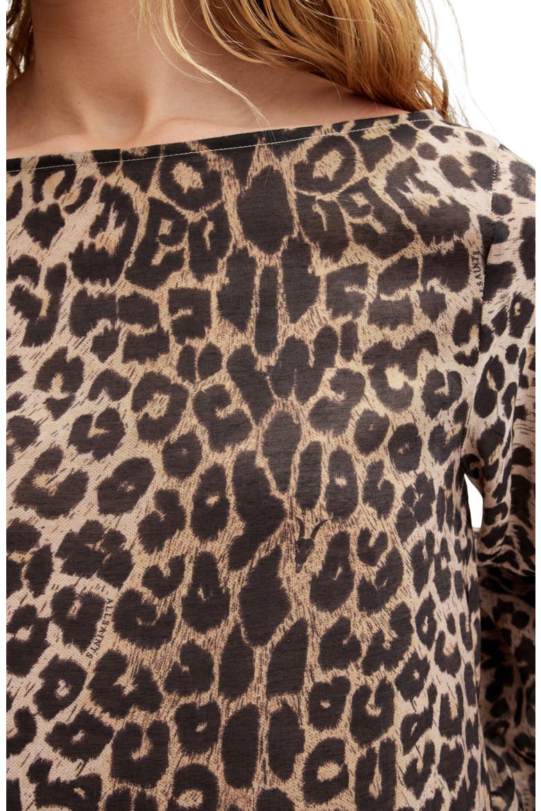 Jane Long Sleeve Leopard Print Dress, Alternate, color, LEOPARD BROWN