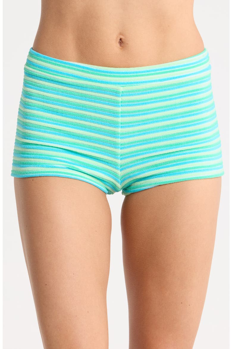 Farrah Stripe Swim Shorts, Main, color, FLOATIE