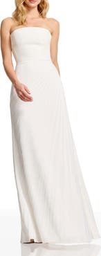 Dress the Population Kinley Accordion Pleat Strapless Evening Gown