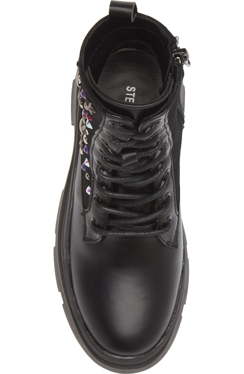 Steve Madden Kids' JKrissen Glitter Stud Combat Boot, Alternate, color,