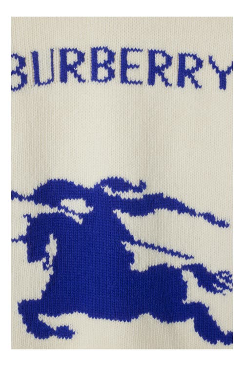 Shop Burberry Ekd Wool Cashmere Sweater In Off White