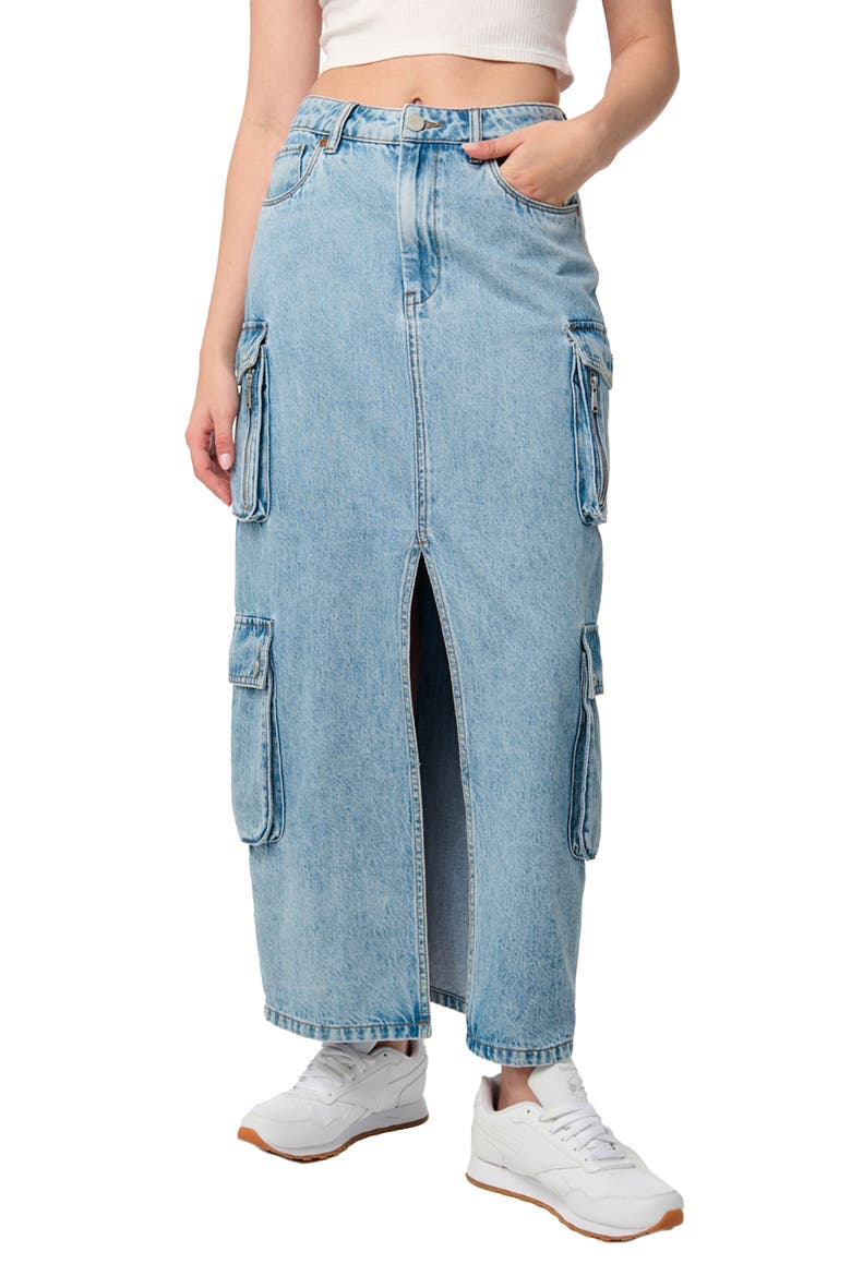 Denim Cargo Maxi Skirt, Main, color, ALL HEART