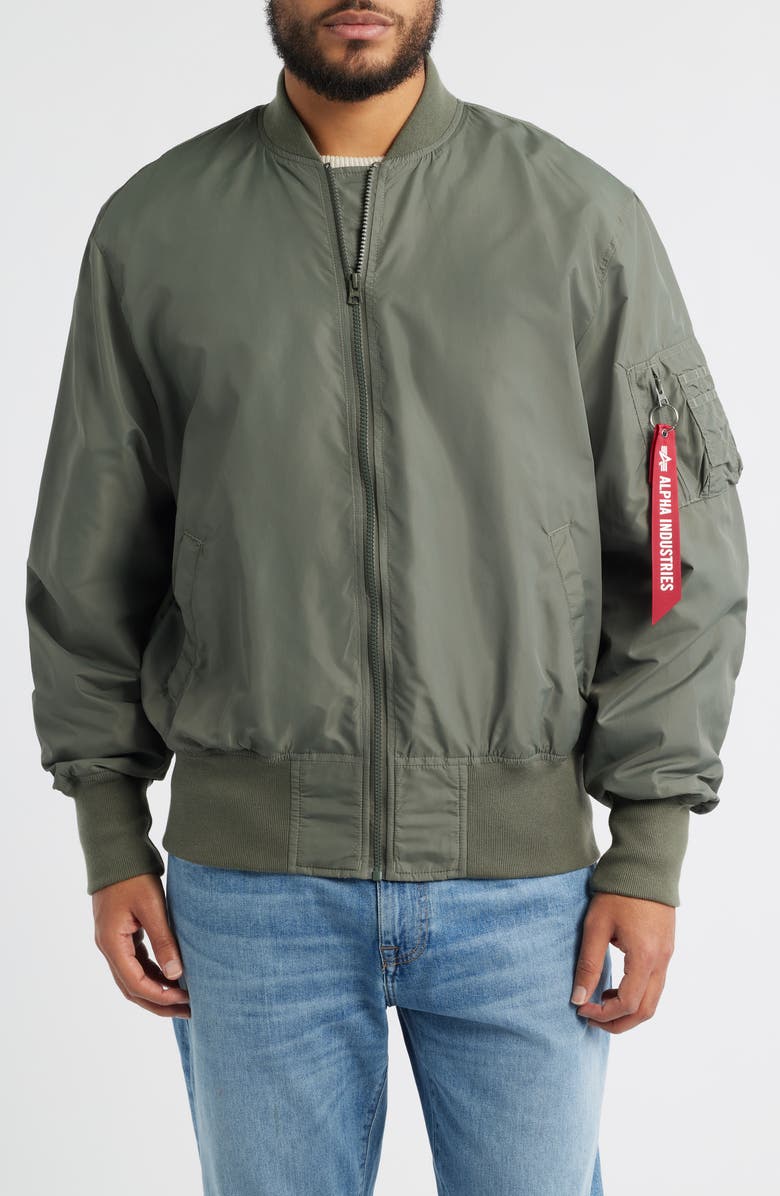 Alpha Industries L-2B Hunter Water Resistant Bomber Jacket, Alternate, color, Field Gray