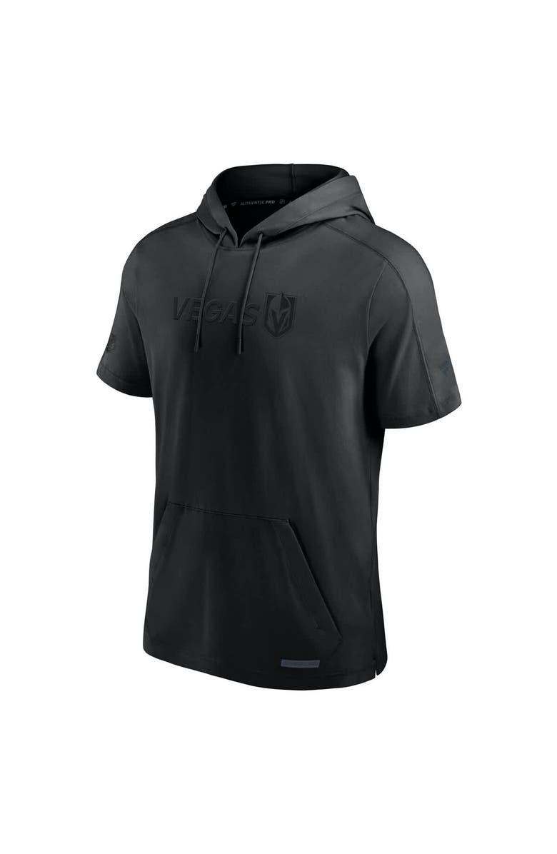 FANATICS Men's Fanatics  Black Vegas Golden Knights Authentic Pro Road Performance Short Sleeve Pullover Hoodie, Alternate, color, 
