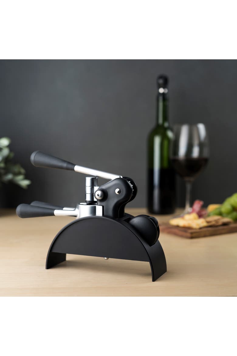 Lever Corkscrew Set, Alternate, color, Black