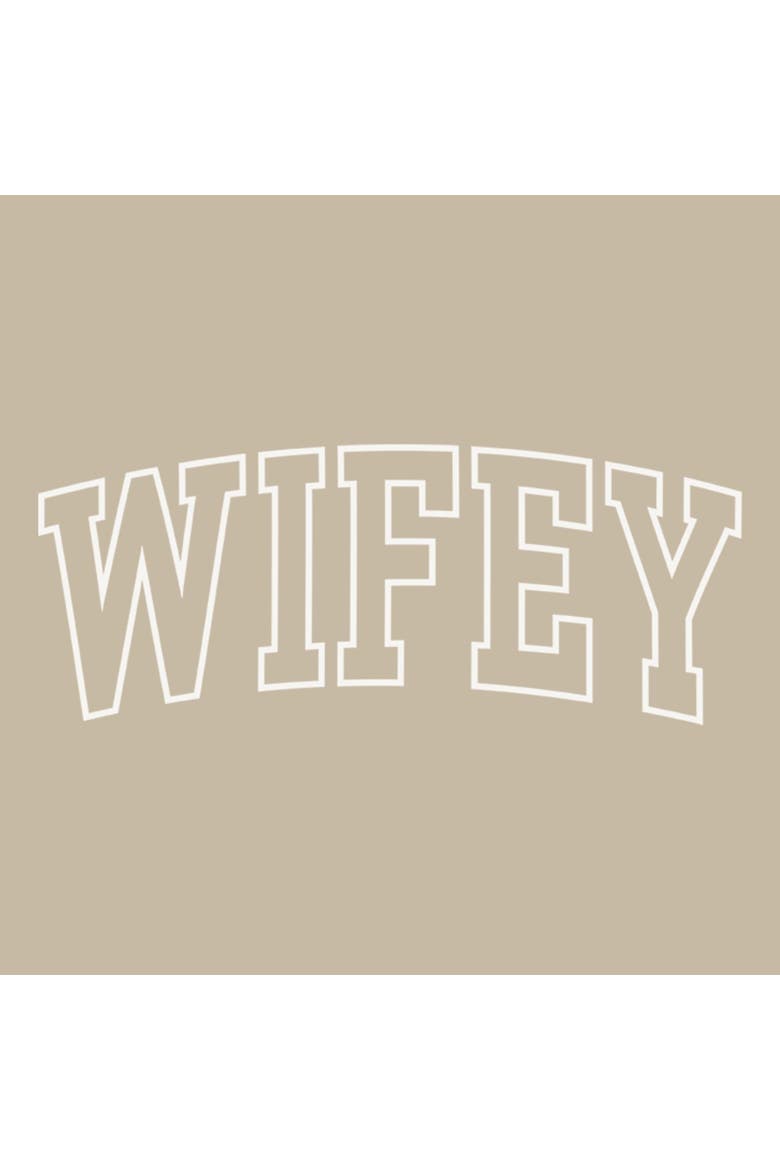Junior's Wifey Varsity Arch Short Sleeve Baby T-shirt, Alternate, color, Plaza Taupe