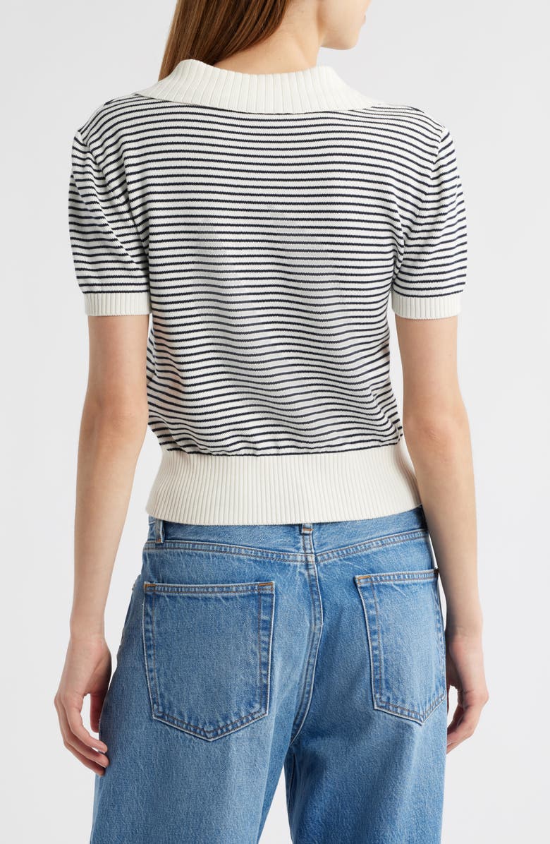 FRAME The Graduate Stripe Polo Sweater, Alternate, color, Navy Multi