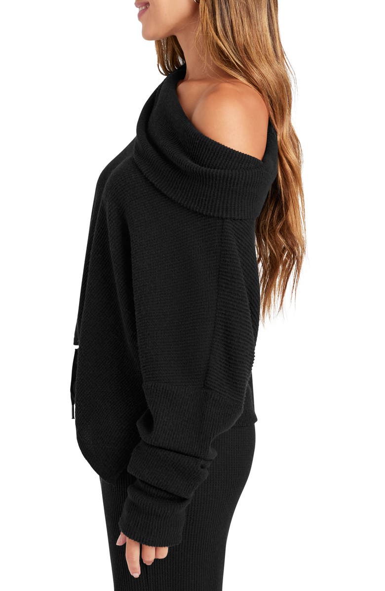 Splendid London One-Shoulder Lounge Top, Alternate, color, Black