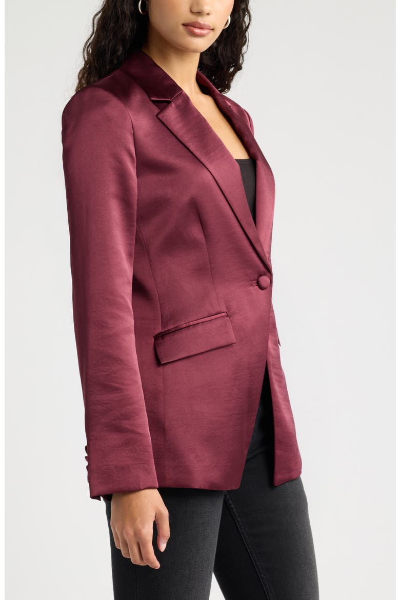 Satin Blazer, Alternate, color, BURGUNDY BANNER