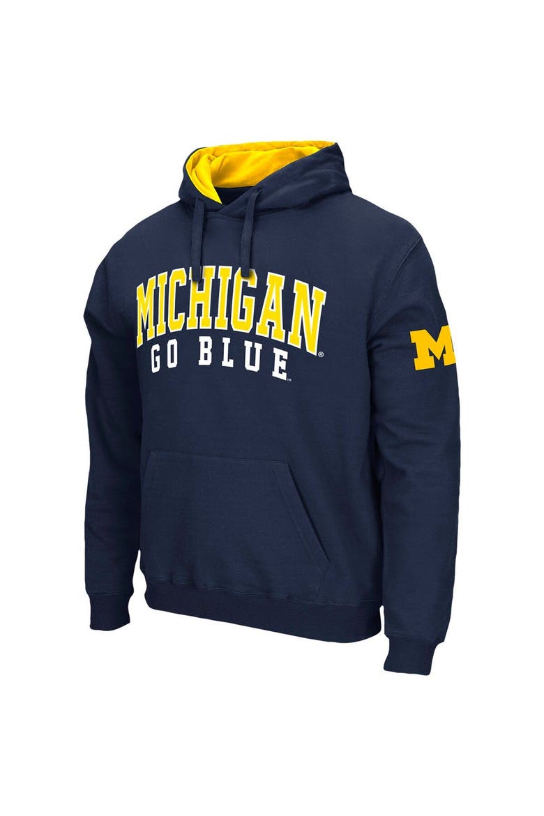 Men's Colosseum Navy Michigan Wolverines Double Arch Pullover Hoodie, Alternate, color, Navy