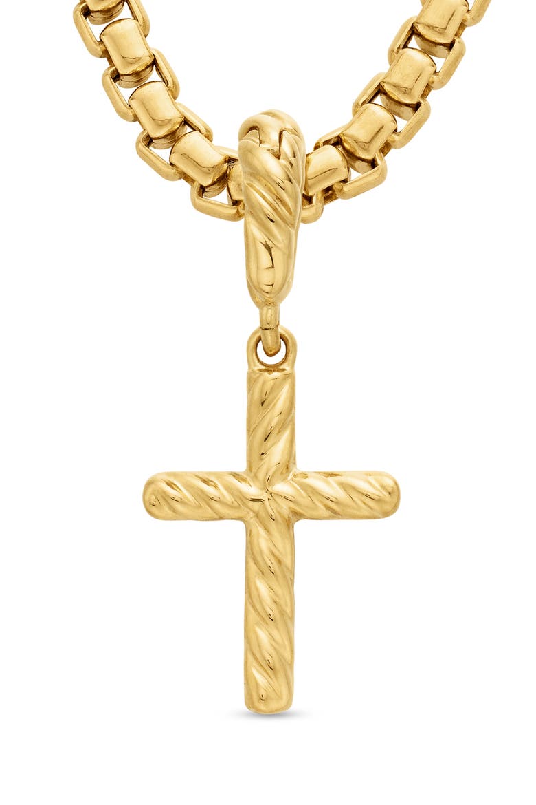 Cable Collectibles® 18K Yellow Gold Cross Pendant with Diamonds, Alternate, color, DIAMOND