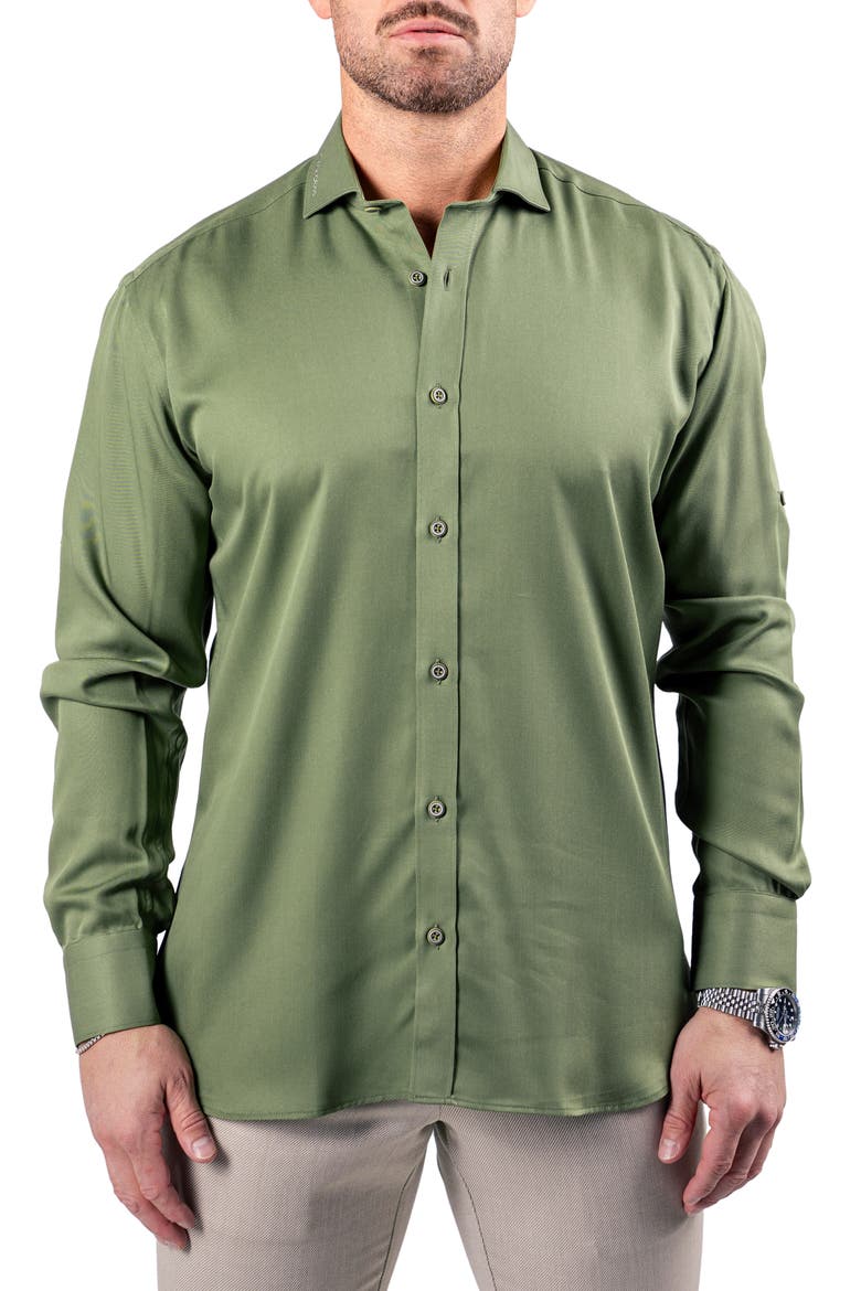 Berlin Resistance Button-Up Shirt, Main, color, GREEN