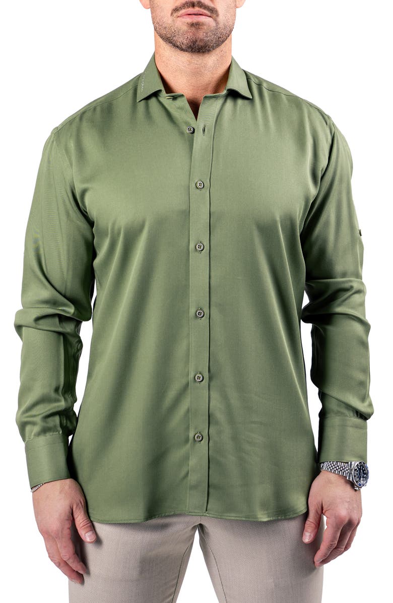Maceoo Berlin Resistance Button-Up Shirt, Main, color, Green